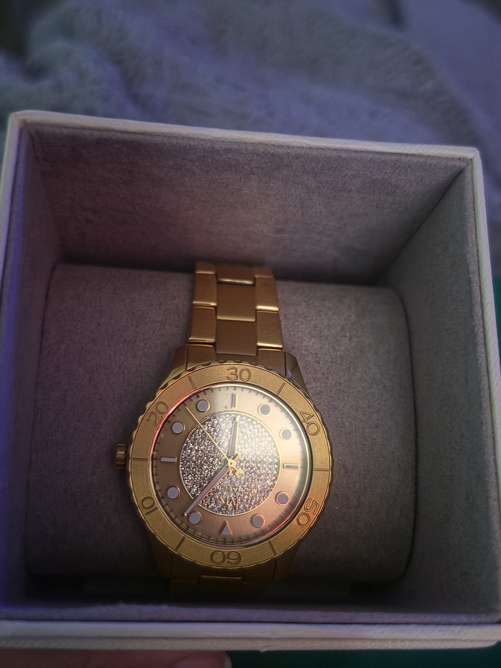 Gold Toned Crystal Dial Michael Kors Watch